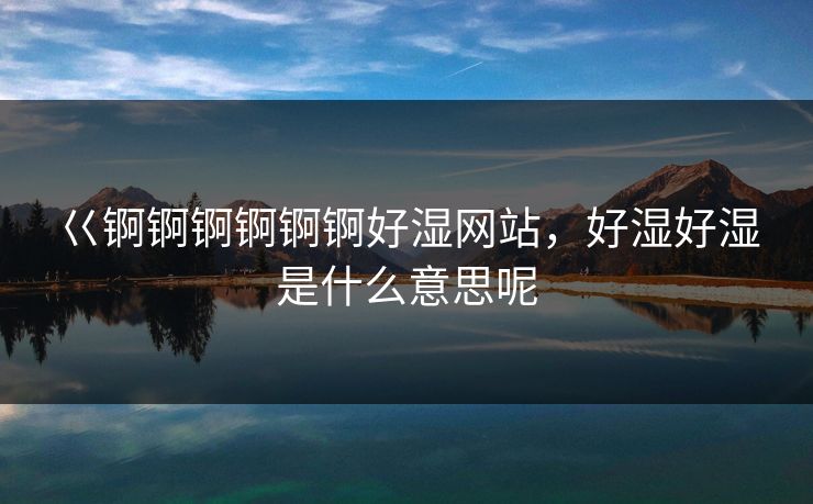 巜锕锕锕锕锕锕好湿网站，好湿好湿是什么意思呢
